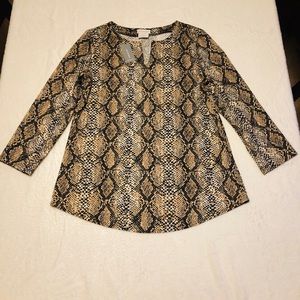 V-neck Snakeskin Top